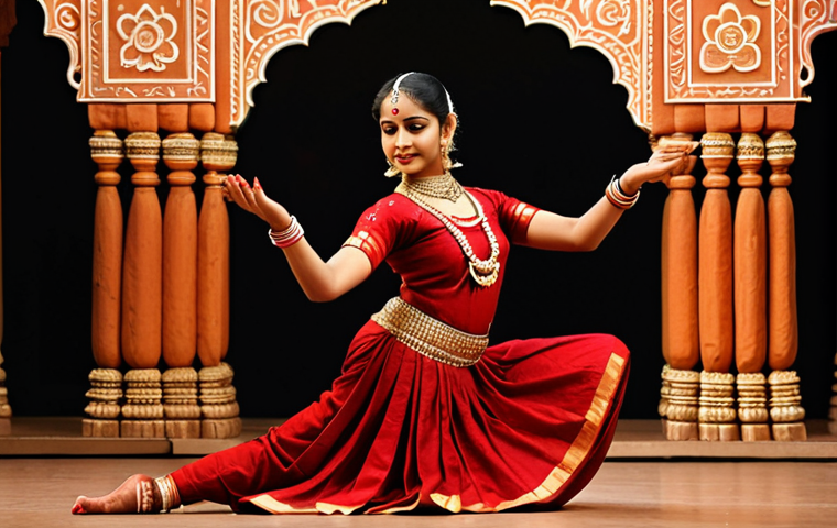 방글라데시의 전통 무용 - Classical Elegance**

"A graceful Bharatanatyam dancer in a fully clothed, traditional costume, perf...