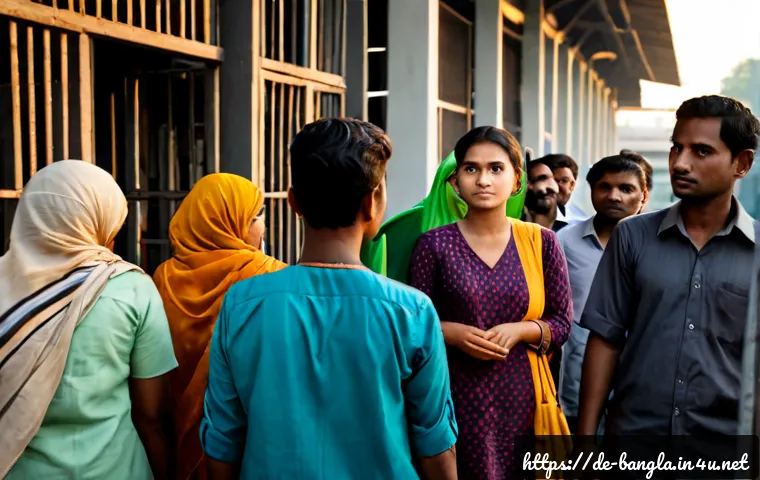 Home 17 방글라데시 인권 문제 - Photorealistic documentary-style scene in Dhaka, Bangladesh: female garment workers in modest everyd...